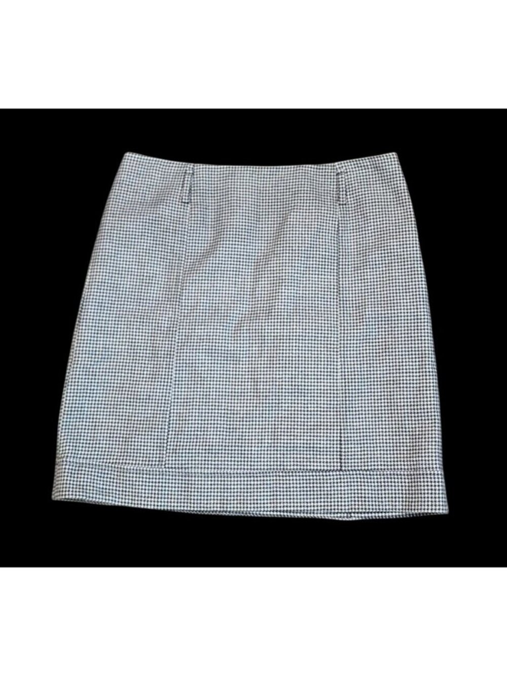 Talbots Petite Houndstooth Pencil Skirt Black/White Classic Workwear whimsygoth